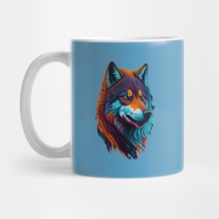 Colorful Face Wolf Mug
